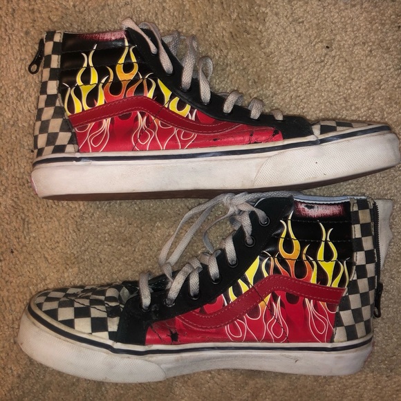 Flame Checkered Vans - Picture 4 of 6
